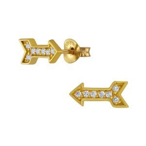Tiny Gold Arrow Earrings